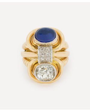 Kojis 18Ct 1930S Sapphire And Diamond Cocktail Ring - Blue