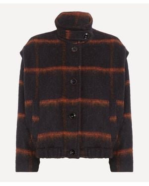 Sessun Paolino Chequered Wool Jacket - Black