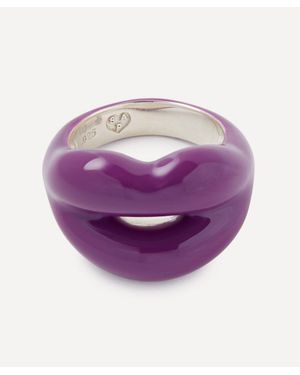 Solange Azagury-Partridge Sterling Liberty 150Th Hotlips Ring - Purple