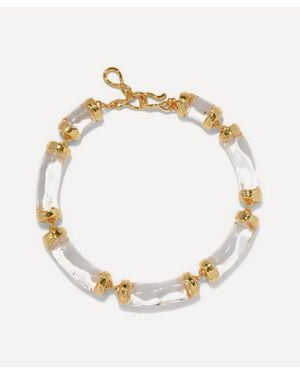 Alexis 14Ct-Plated Liquid Lucite Pillow Link Collar Necklace - Metallic