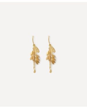 Sia Taylor 18Ct Tiny Wings Drop Earrings - White