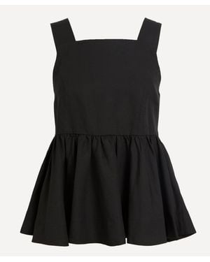 ALIGNE Palm Peplum Top - Black