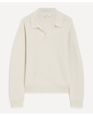 FRAME Textured Wool-Cashmere Sweater - White