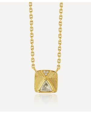 Brooke Gregson 18Ct Pyramid Engraved Diamond Necklace - Metallic