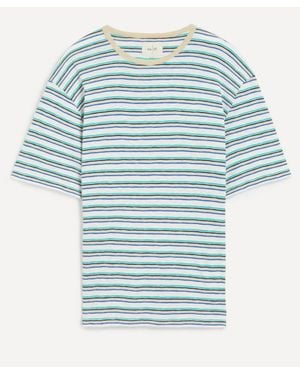Folk Short Sleeve Multistripe T-Shirt - Blue