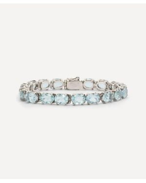 Kojis 18Ct Aquamarine Line Bracelet - Metallic