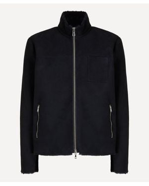 A.m. Shearling Track Top - Black
