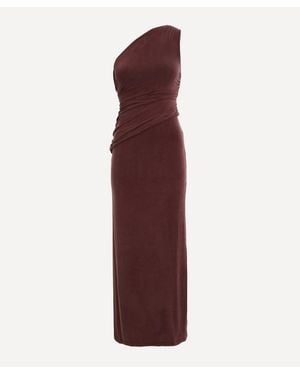 Peachy Den Amelia One-Shoulder Maxi Dress - Purple
