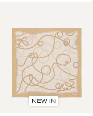 Loewe Double L 90X90 Silk Scarf - Natural