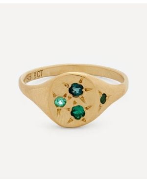 Seb Brown 9Ct Neapolitan Multi-Stone Signet Ring - White