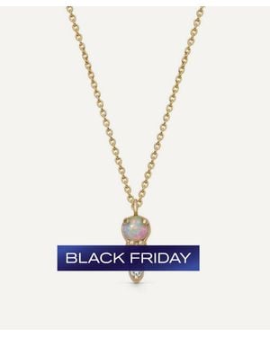 Astley Clarke 14Ct Interstellar Opal And Lab-Grown Diamond Drop Necklace - White