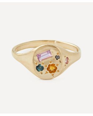Seb Brown 9Ct Neapolitan Multi-Stone Signet Ring - White