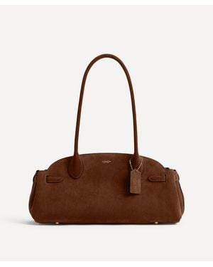 COACH Empire Carryall Suede Top Handle Bag 34 - Brown
