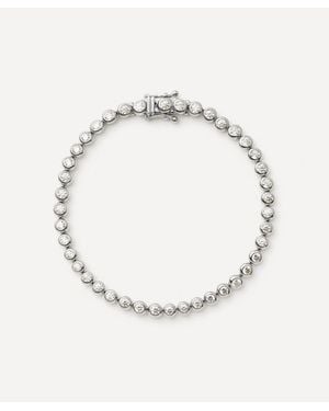 Missoma Rhodium-Plated Round Tennis Bracelet - White