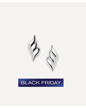 Missoma X Savi Rhodium-Plated Signature Oversized Stud Earrings - Blue