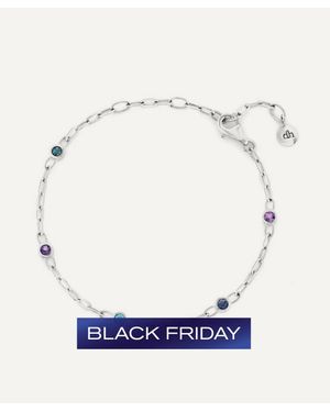 Dinny Hall Sterling Coloured Gemstone Paperclip Chain Bracelet - Blue