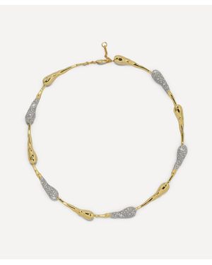 Alexis 14Ct-Plated Solanales Crystal Pave Dewdrop Necklace - Natural