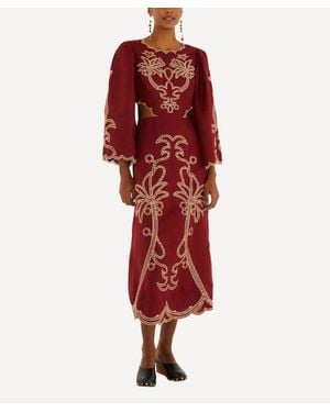 FARM Rio Artisanal Cut-Out Embroidered Maxi Dress