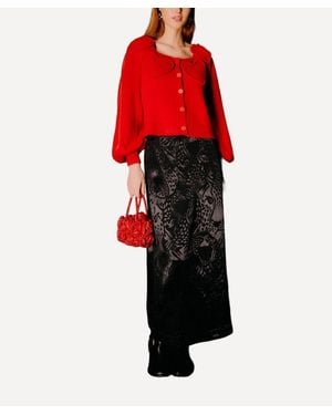 FARM Rio Heartful Knit Cardigan - Red