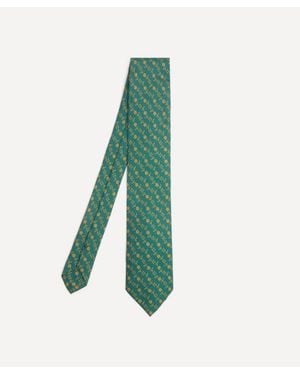 Liberty Needlework Floral Silk Tie - Green