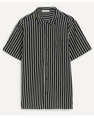 YMC Malick Short-Sleeve Striped Shirt - Black