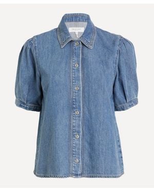 Rag & Bone Taylor Denim Blouse - Blue