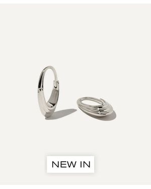 Otiumberg Sterling Roscida Ridged Hoop Earrings - Natural
