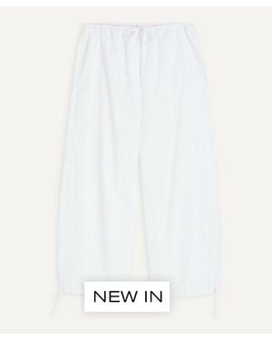 TOTEME Drawstring Cotton Pants - White