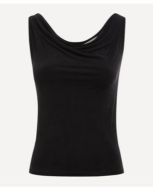 Peachy Den Kylie Graphite Cowl-Neck Top - White
