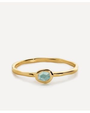 Monica Vinader 18Ct-Plated Vermeil Odyssey Gemstone Stacking Ring - Metallic