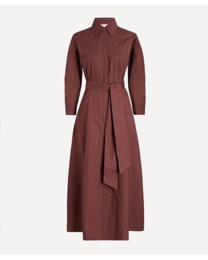 Mondo Corsini Cervo Cotton Poplin Shirt Dress - Red