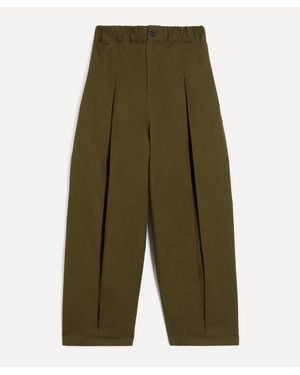 SAGE NATION Box Pleat Pants - Green