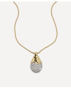 Alexis 14Ct-Plated Solanales Crystal Pave Teardrop Pendant Necklace - Metallic