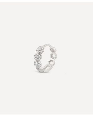 Dinny Hall 9Ct Single Starflower Lab-Grown Diamond Huggie Hoop Earring - White