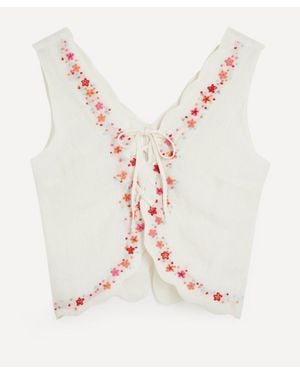 TACH Simone Hand-Embroidered Top - Natural
