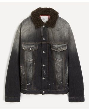 Acne Studios Faux-Shearling Denim Jacket - Black