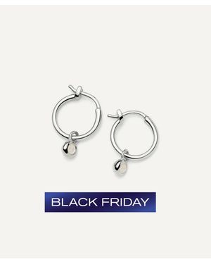 Missoma Sterling June Birthstone Mini Charm Hoop Earrings - Blue
