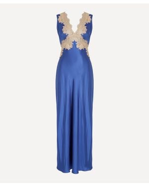RIXO London Lysandra Satin Maxi Dress - Blue