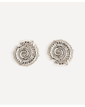By Alona Plated Galia Stud Earrings - White