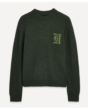 Han Kjobenhavn Intarsia Logo Crewneck Sweater - Green