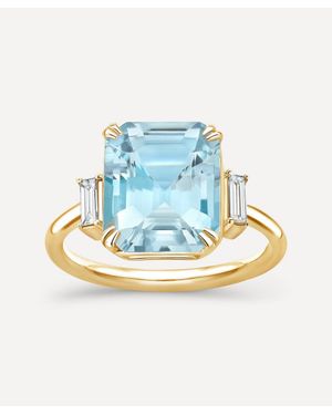 Dinny Hall 18Ct Mae West Aquamarine And Diamond Ring - Blue