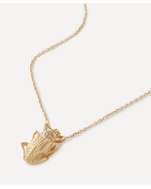 Celine Daoust 14Ct Small Scarab And Marquise Diamond Pendant Necklace - Natural