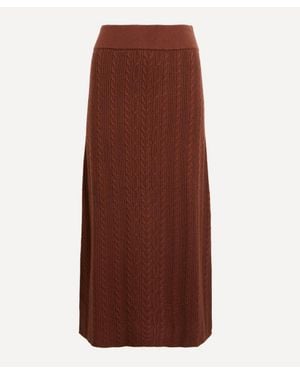 Sezane Marilou Merino Wool-Cotton Skirt - Brown