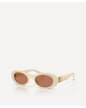 Miu Miu Oval Sunglasses - Natural