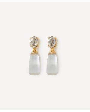 Alexis 14Ct-Plated Bonbon Crystal Lucite Teardrop Earrings - White