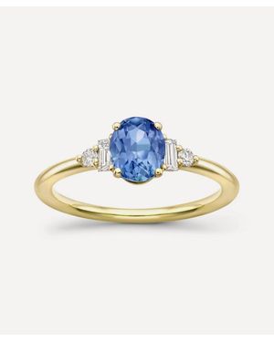 Dinny Hall 18Ct Katie Oval Sapphire And Diamond Ring - Blue