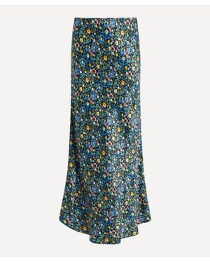 Liberty Silk Slip Skirt - Blue