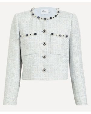 Self-Portrait Boucle Jacket - Grey