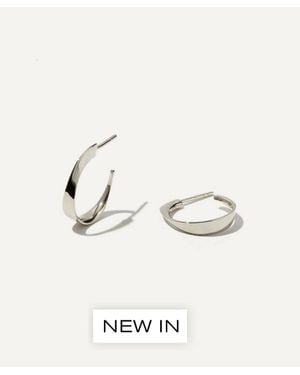 Otiumberg Plated Small Twisted Wave Hoop Earrings - Natural