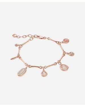 Monica Vinader Rose Plated Vermeil Siren Tonal Multi-Stone Drop Bracelet - Natural
